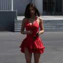 mini vestido plissado hem com decote em v assimétrico botões manga longa vestido curto festa streetwear outfits
